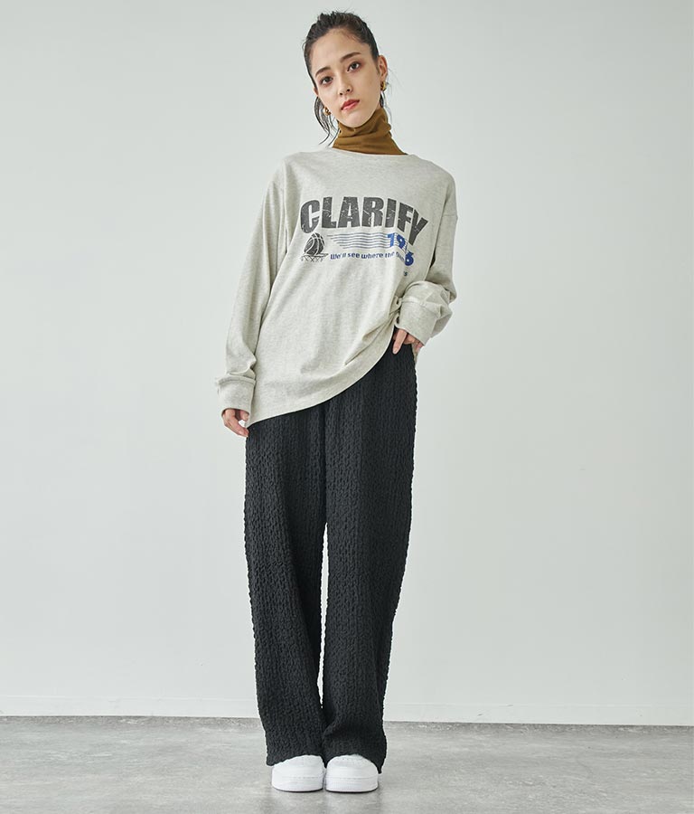 ジャガードカットソーワイドパンツ【セットアップ着用可】 792-9019