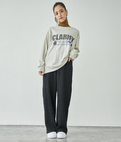 ジャガードカットソーワイドパンツ【セットアップ着用可】 792-9019