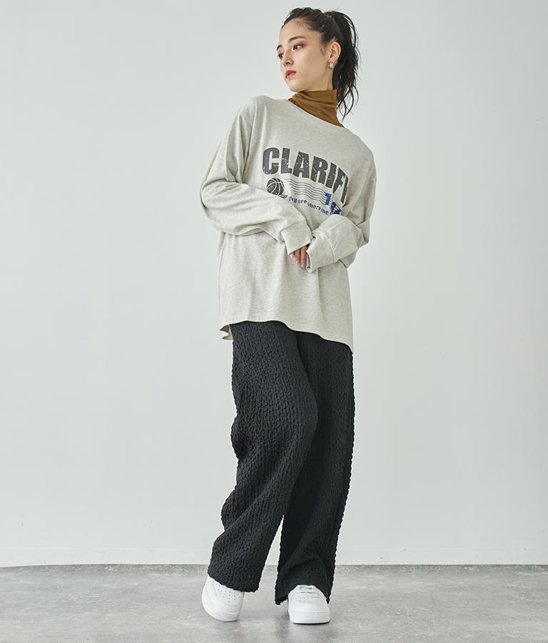 ジャガードカットソーワイドパンツ【セットアップ着用可】 792-9019