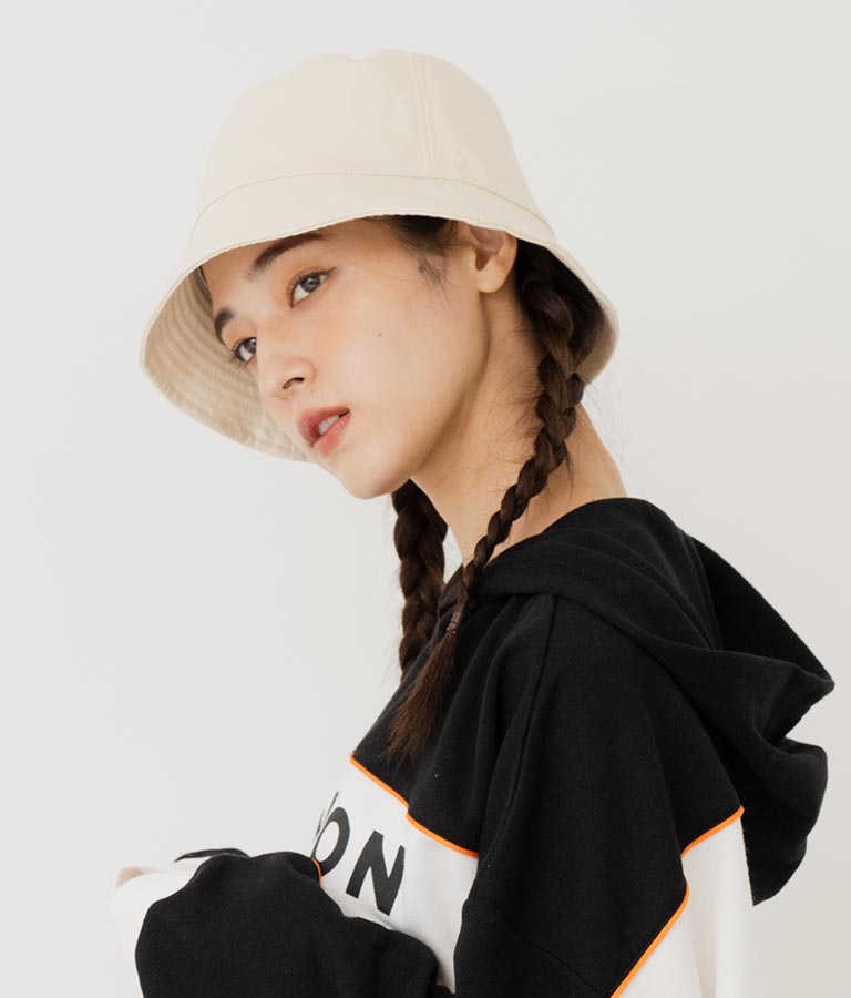 フェイクレザー×ツイルリバーシブルバケットハット