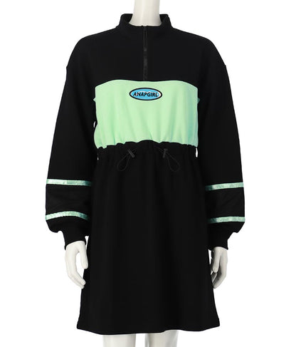 配色スウェットワンピース 917-7317