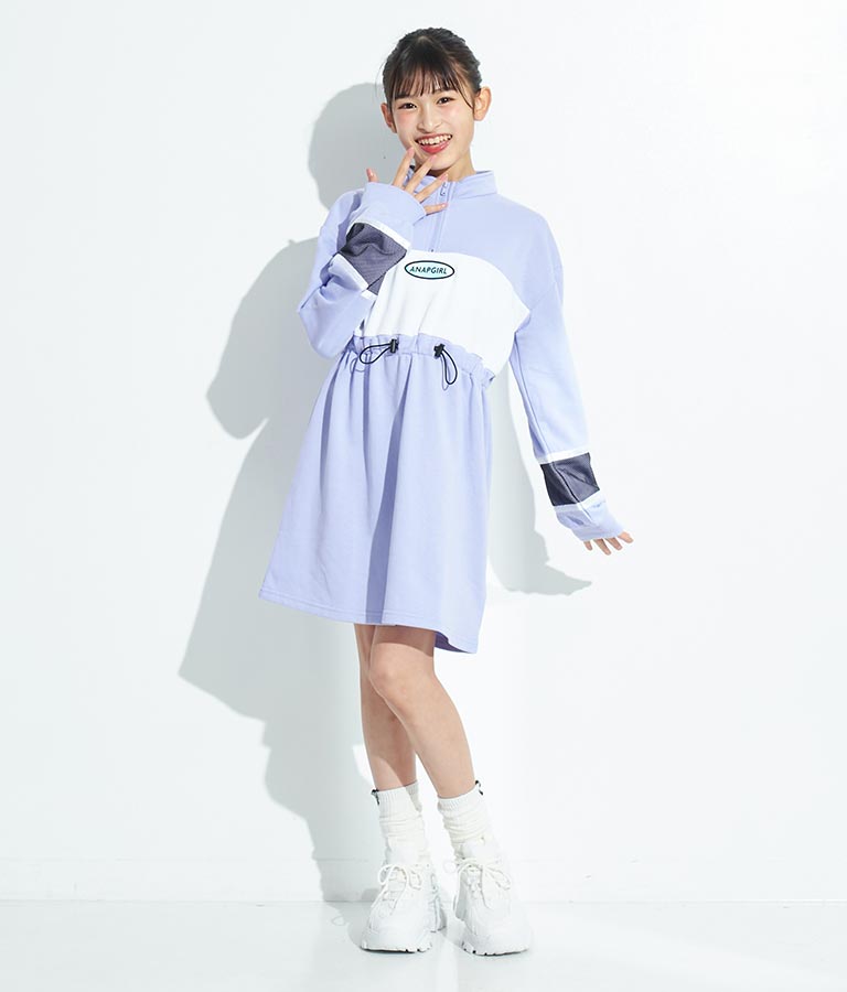 配色スウェットワンピース 917-7317