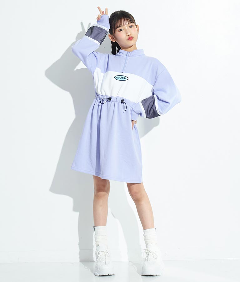 配色スウェットワンピース 917-7317