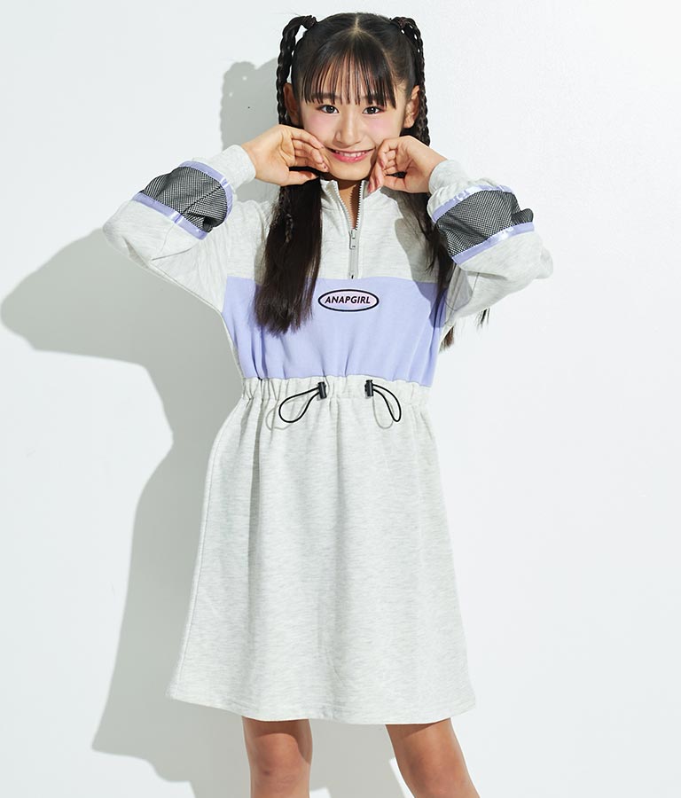 配色スウェットワンピース 917-7317