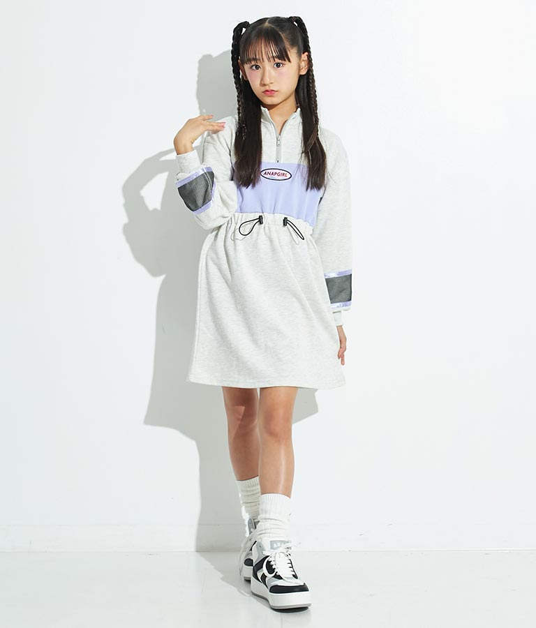 配色スウェットワンピース 917-7317