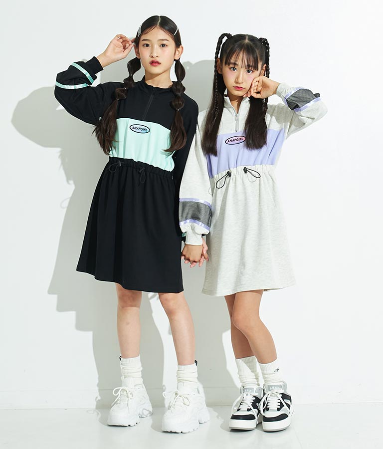 配色スウェットワンピース 917-7317