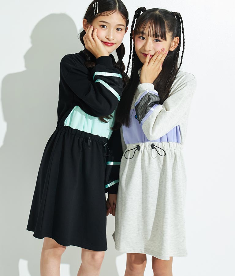 配色スウェットワンピース 917-7317