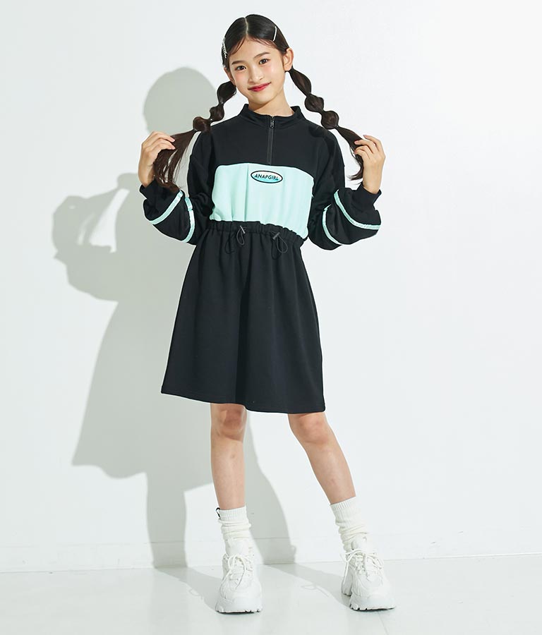 配色スウェットワンピース 917-7317