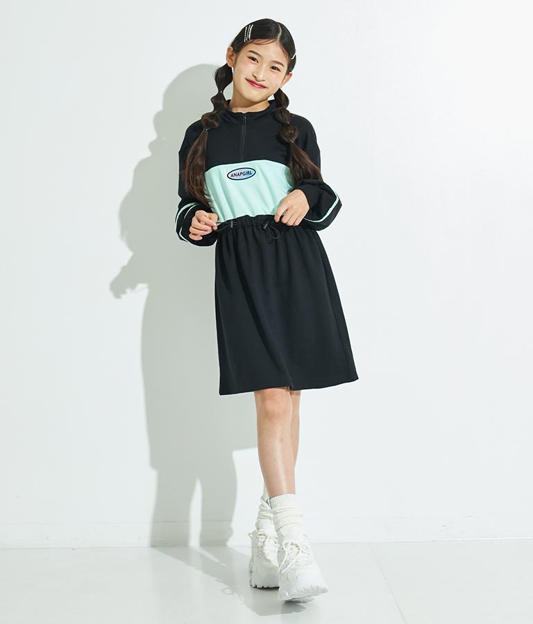 配色スウェットワンピース 917-7317