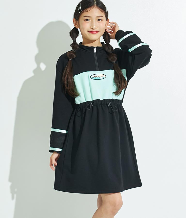 配色スウェットワンピース 917-7317