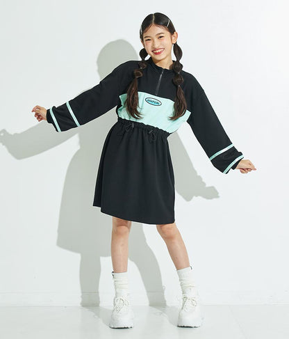 配色スウェットワンピース 917-7317