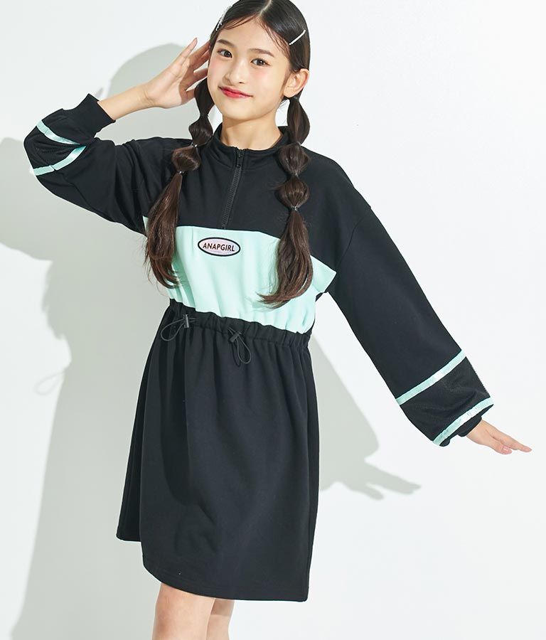 配色スウェットワンピース 917-7317