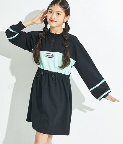 配色スウェットワンピース 917-7317