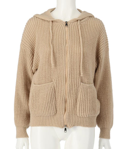 Wジップ ニット フード パーカー 814-6740