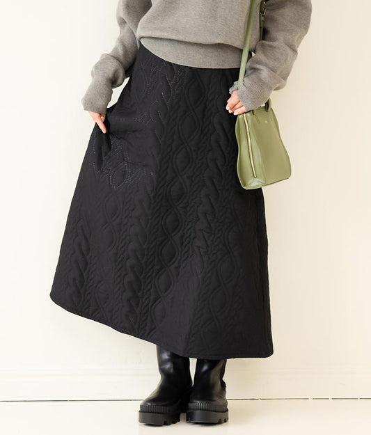 ケーブル風 キルト フレア スカート 521-6765
