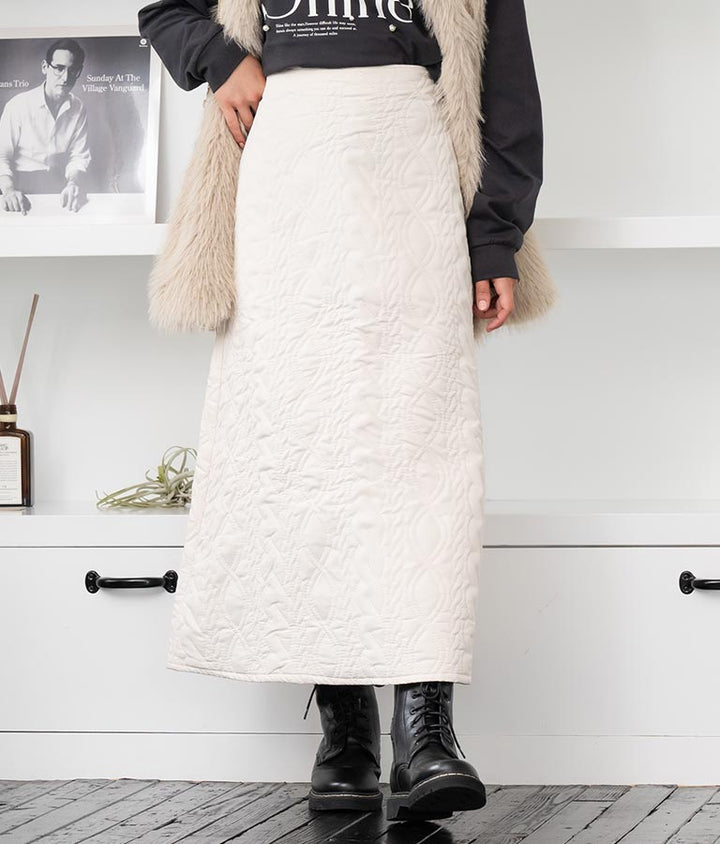 ケーブル風 キルト フレア スカート 521-6765