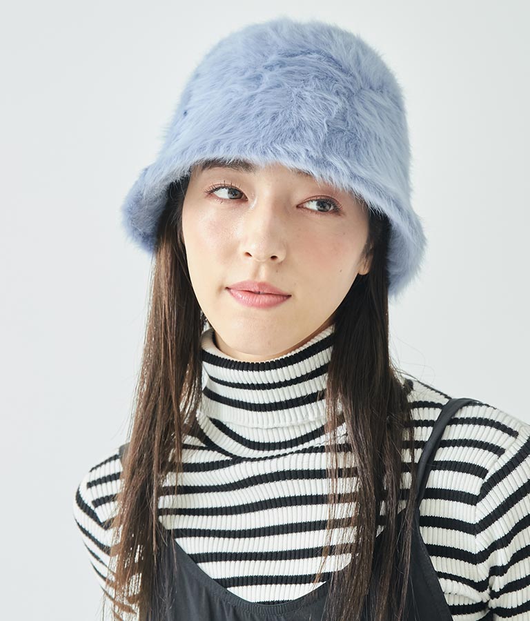 フェイクファーチューリップハット