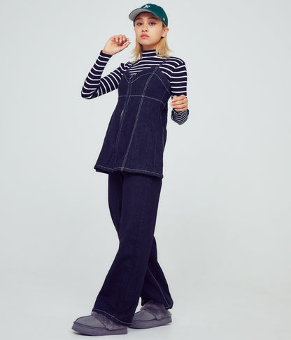 プチハイネック リブニット トップス 長袖 153-5480