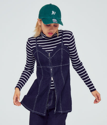 プチハイネック リブニット トップス 長袖 153-5480