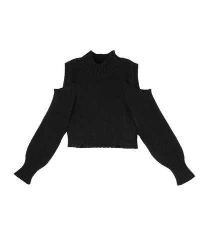 ショルダー スリット 起毛 ニット トップス 523-6691