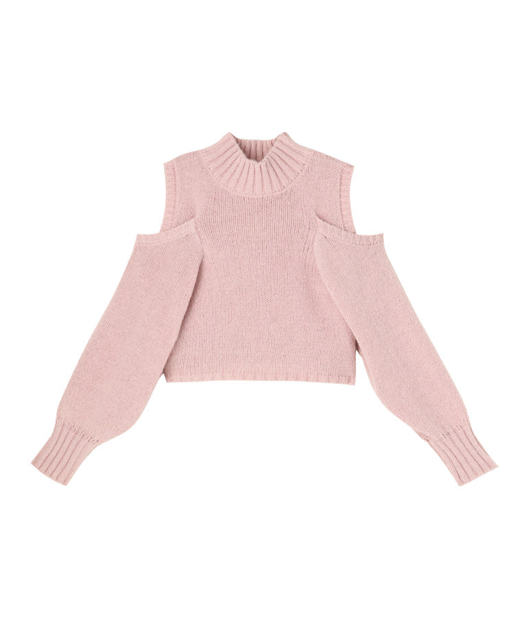 ショルダー スリット 起毛 ニット トップス 523-6691