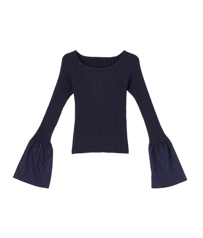 袖切り替え ベルスリーブ ニット