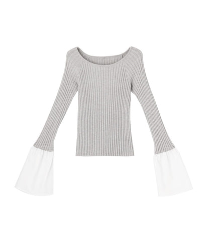 袖切り替え ベルスリーブ ニット 523-6781