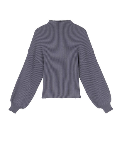 ボリュームスリーブボトルネックニットトップス 523-6669