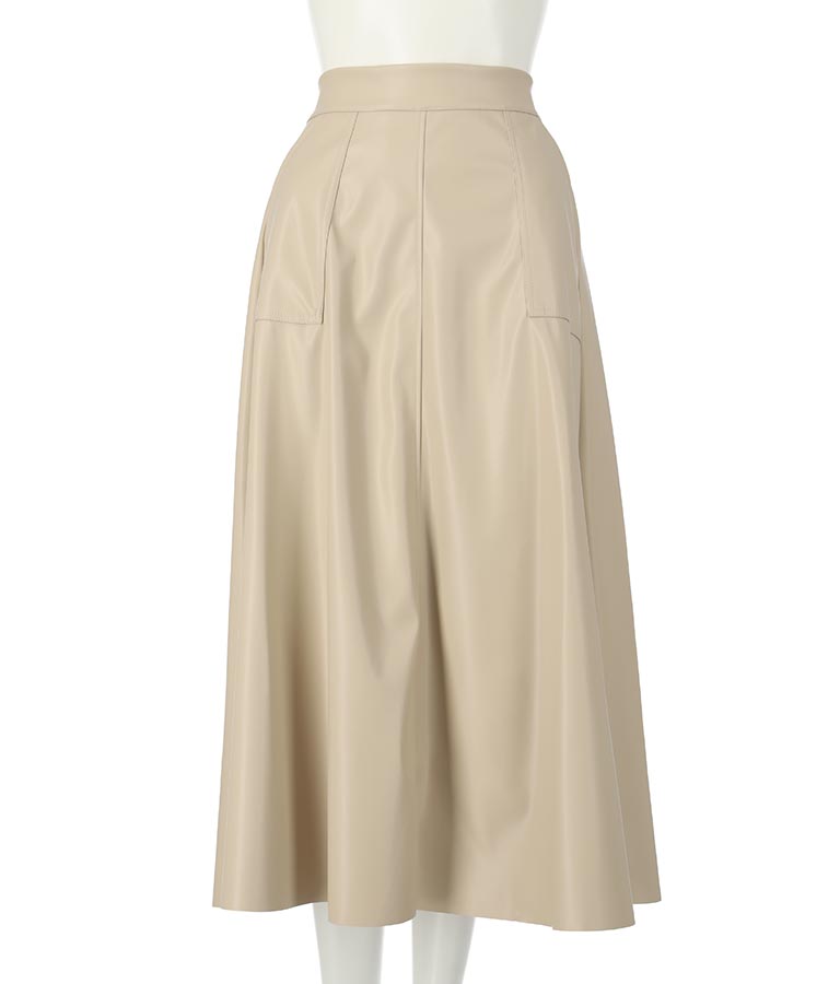 フェイクレザー フレア スカート 151-5512