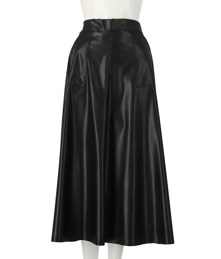 フェイクレザー フレア スカート 151-5512