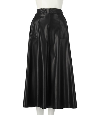 フェイクレザー フレア スカート 151-5512