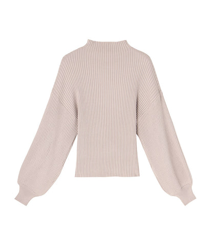 ボリュームスリーブボトルネックニットトップス 523-6669