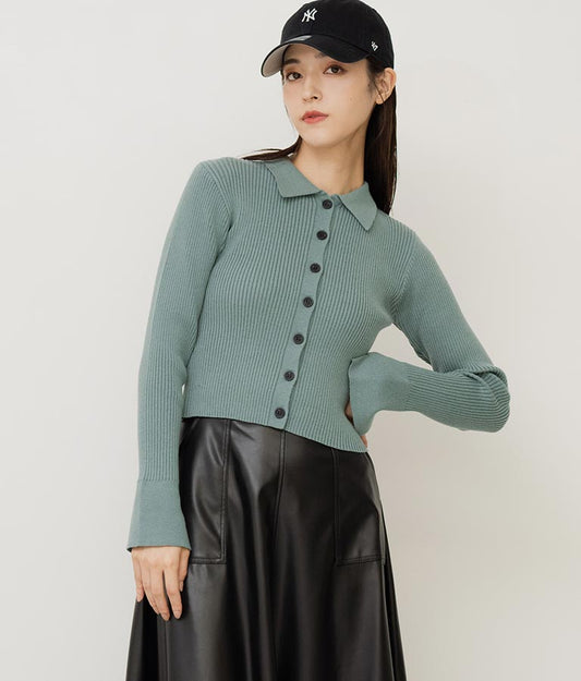 袖スリット衿付リブニット 793-9038