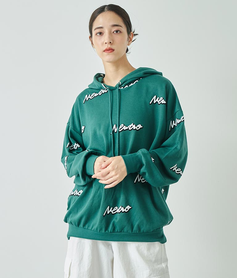 英字柄 裏毛 スウェット パーカー【親子お揃い】 793-9041