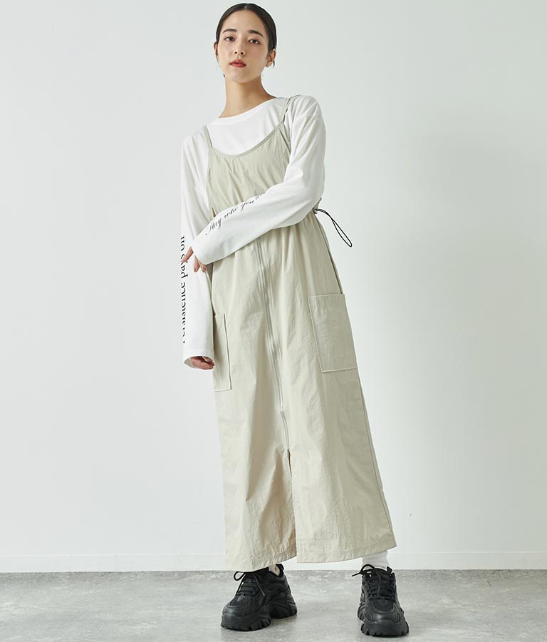 フロントジップミリタリーキャミワンピース