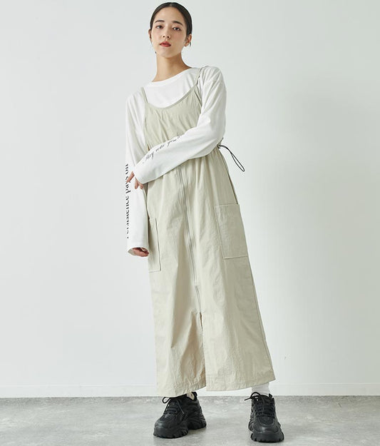 フロントジップミリタリーキャミワンピース 797-9072