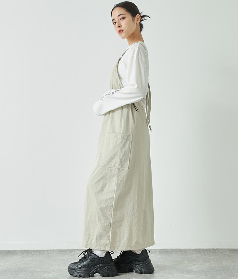 フロントジップミリタリーキャミワンピース 797-9072