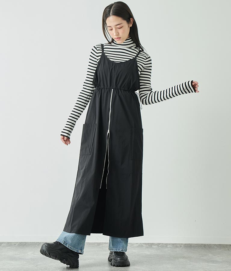 フロントジップミリタリーキャミワンピース 797-9072 – ANAP