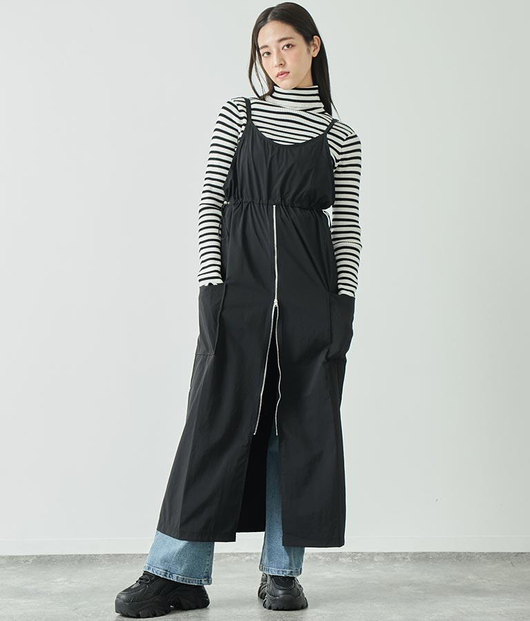 フロントジップミリタリーキャミワンピース 797-9072