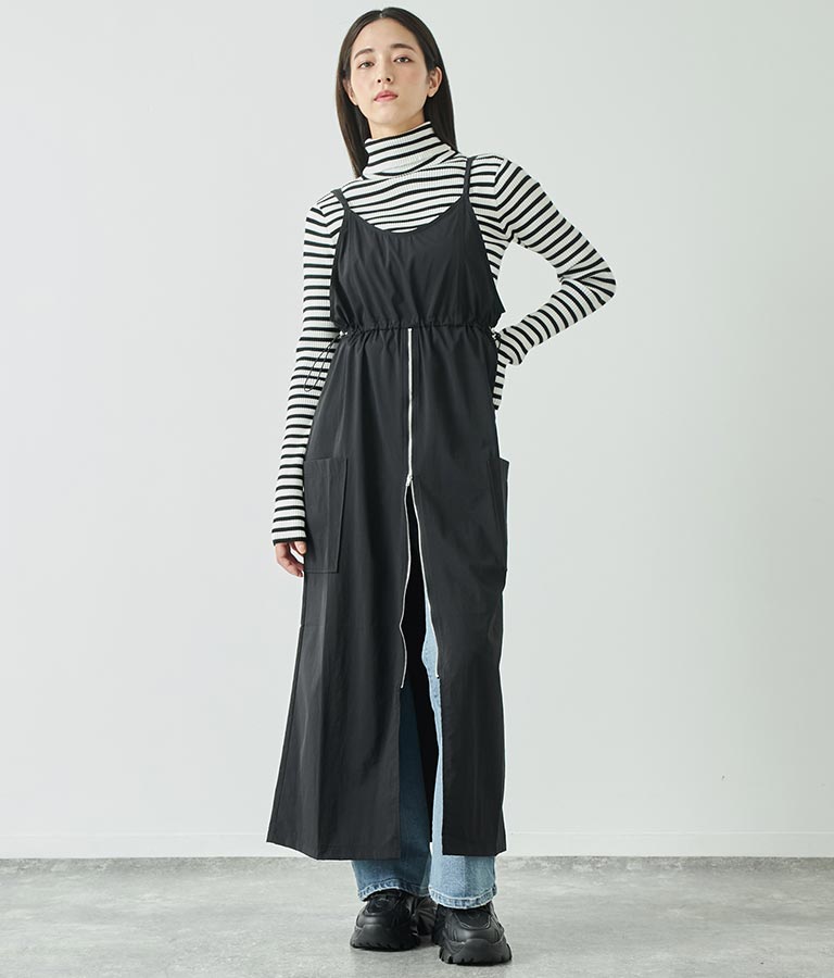 フロントジップミリタリーキャミワンピース 797-9072