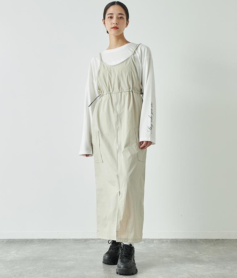 フロントジップミリタリーキャミワンピース 797-9072