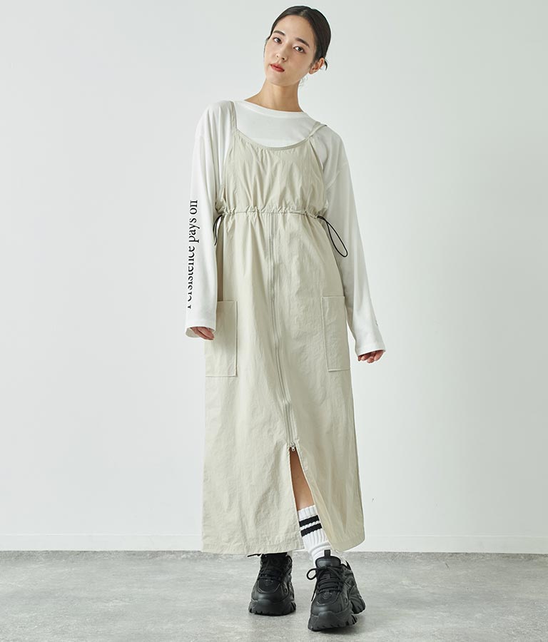 フロントジップミリタリーキャミワンピース 797-9072