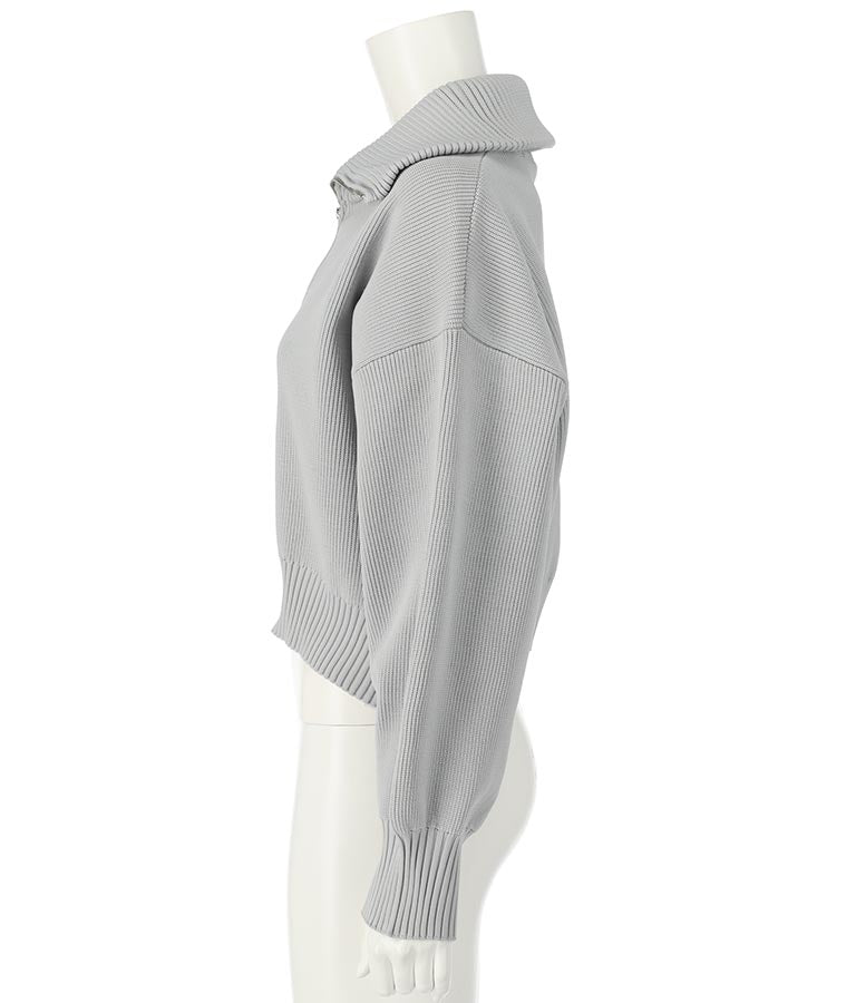 クロップド ハーフジップ モチモチ ニット トップス 793-8957