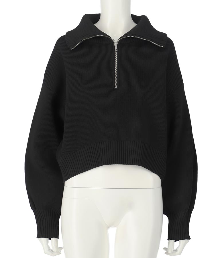 クロップド ハーフジップ モチモチ ニット トップス 793-8957