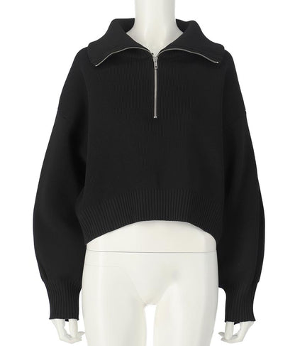 クロップド ハーフジップ モチモチ ニット トップス 793-8957