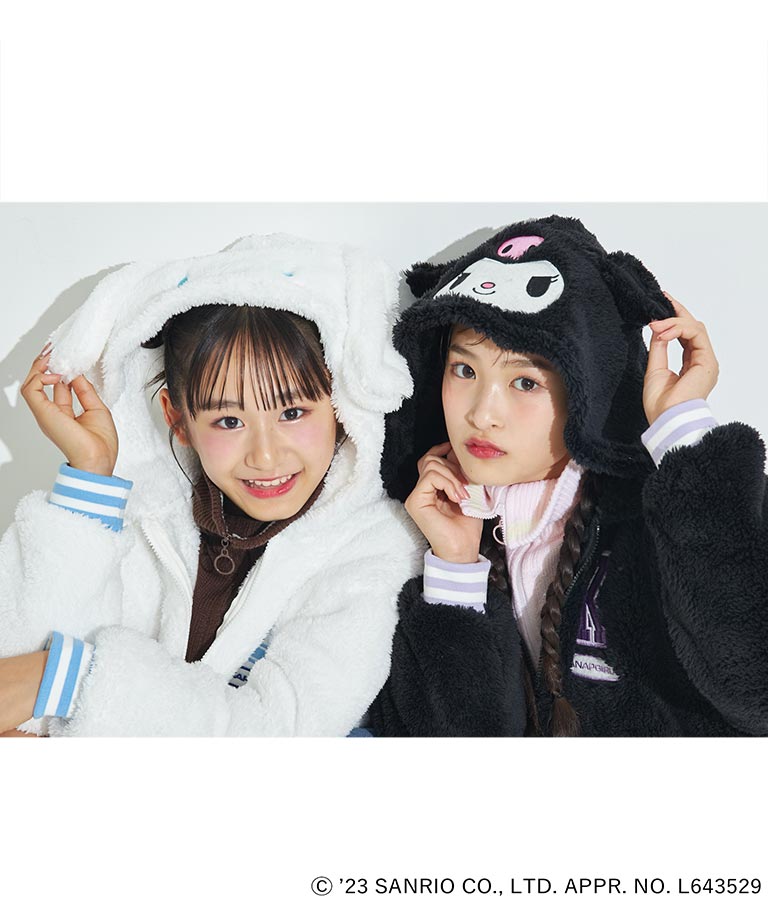 ANAPGiRL × シナモロール 耳付き ボア ジップパーカー【KIDSお揃い】 914-7323
