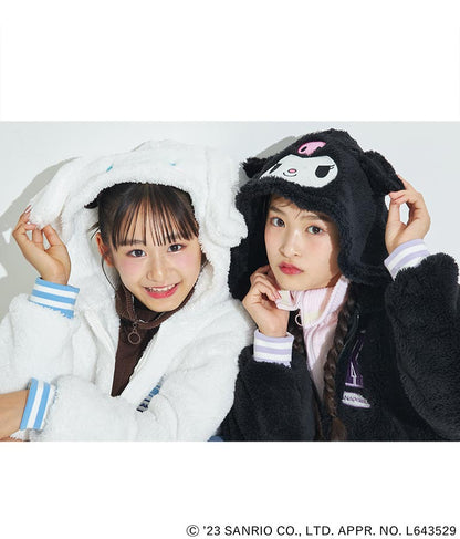 ANAPGiRL × シナモロール 耳付き ボア ジップパーカー【KIDSお揃い】 914-7323
