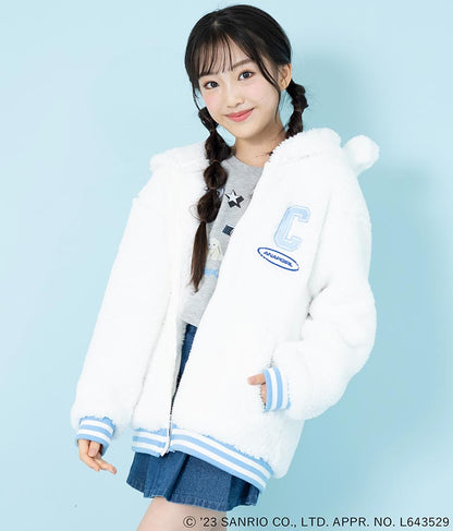 ANAPGiRL × シナモロール 耳付き ボア ジップパーカー【KIDSお揃い】 914-7323