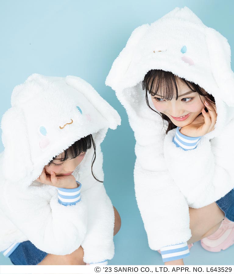 ANAPGiRL × シナモロール 耳付き ボア ジップパーカー【KIDSお揃い】 914-7323