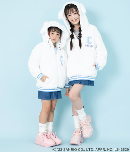 ANAPGiRL × シナモロール 耳付き ボア ジップパーカー【KIDSお揃い】 914-7323